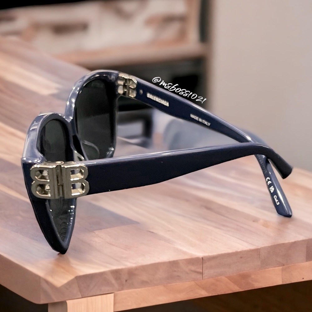 Balenciaga Blue Gold BB Sunglasses BRAND NEW NEVER WORN - Picture 2 of 5